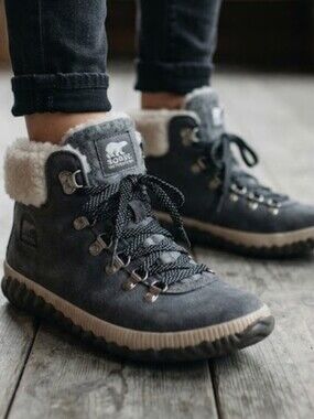 Sorel Women Ankle Out N About Suede Duck Boots Insulated Waterproof Shoes 8.5